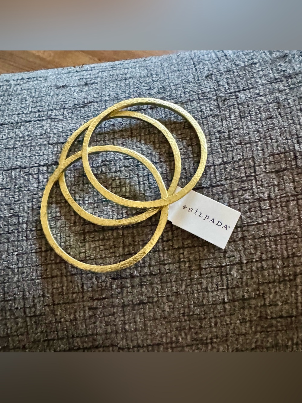 Silpada Trilogy Hammered Brass Bangles